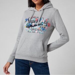 SUPERDRY Originals Floral Hoodie - Grey Marl | 12